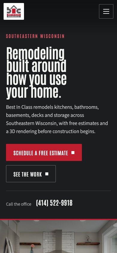The new homepage on a phone